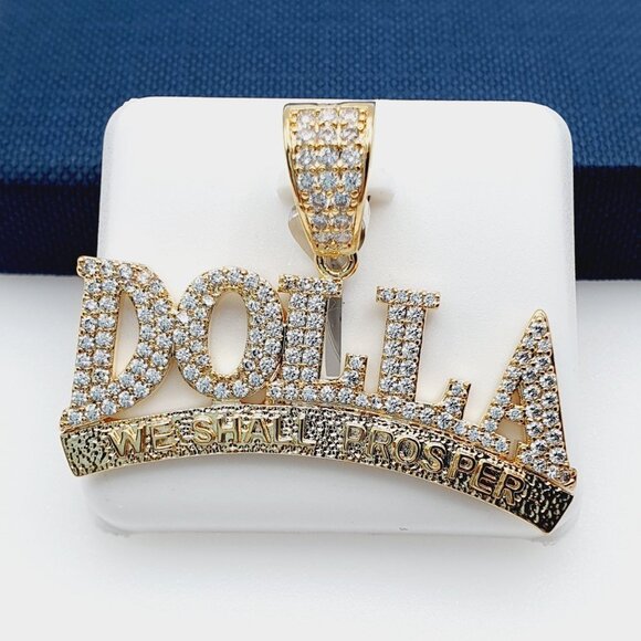 "14K Gold Plated Cubic Zircon Pendant, INUS1BR072 - Picture 4 of 9